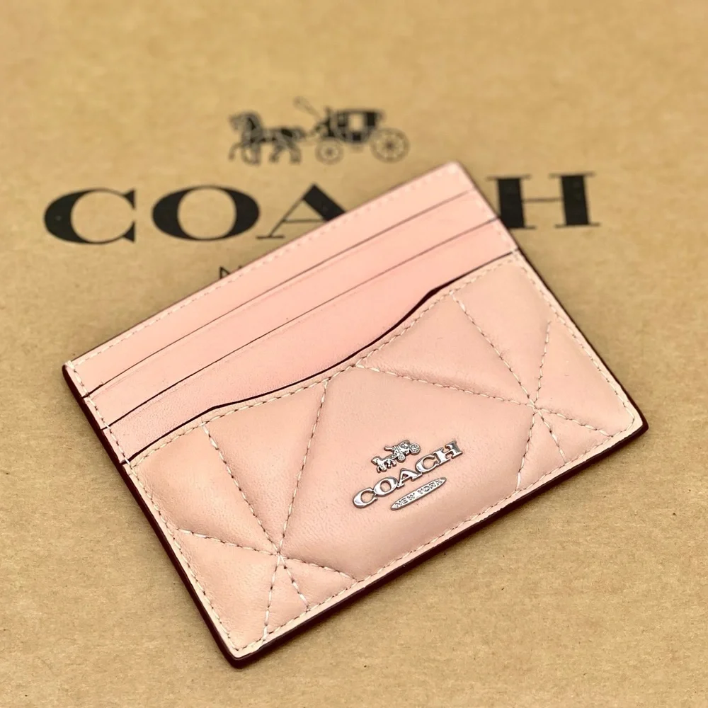 Coach Slim Id Card Case With Puffy Diamond Quilting